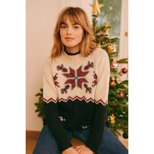 VTG Jones New York Sport Turtleneneck Women's Sweater L Holidays Apres Ski Snow